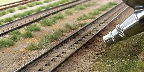 Realistiskt grusad Märklin M-räls