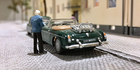 Realistiskt grusad Märklin M-räls