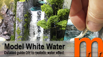 Detailed guide DIY to model miniature white water stream for model railroad, diroama and tabletop fantasy RPG