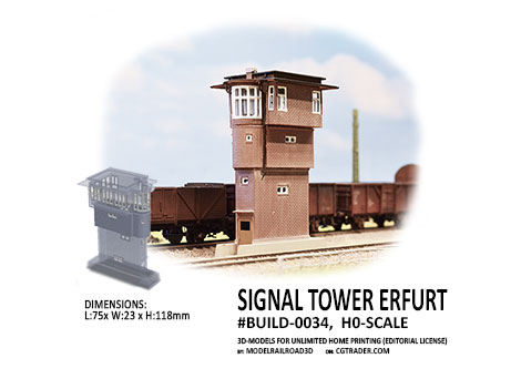 A H0-scale model based on the signal tower in Erfurt