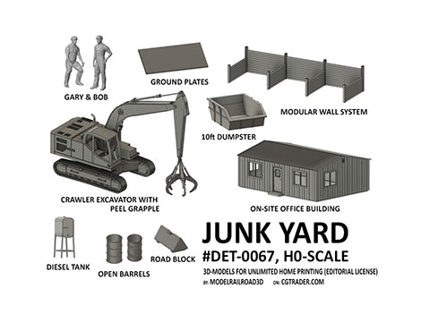 Junk yard items set H0-scale.