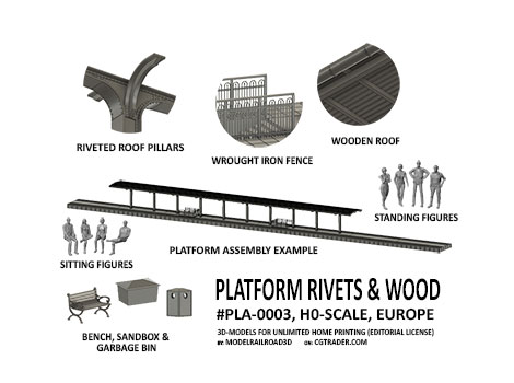 Platform set building any length H0-scale platform for the model railway