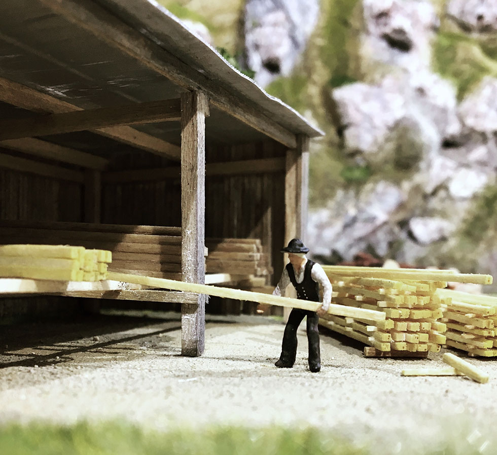 One of the scratchbuilt structures on the layout