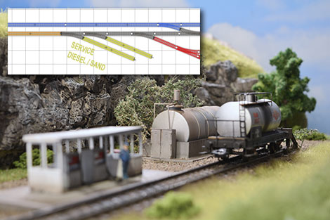 Classification yard with freight cars waiting to be sorted and depart for new destination