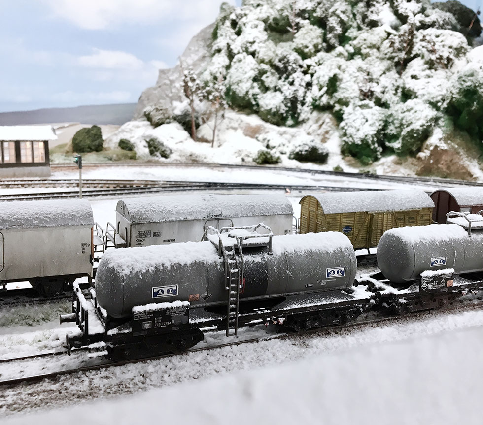 The division yard in winter time